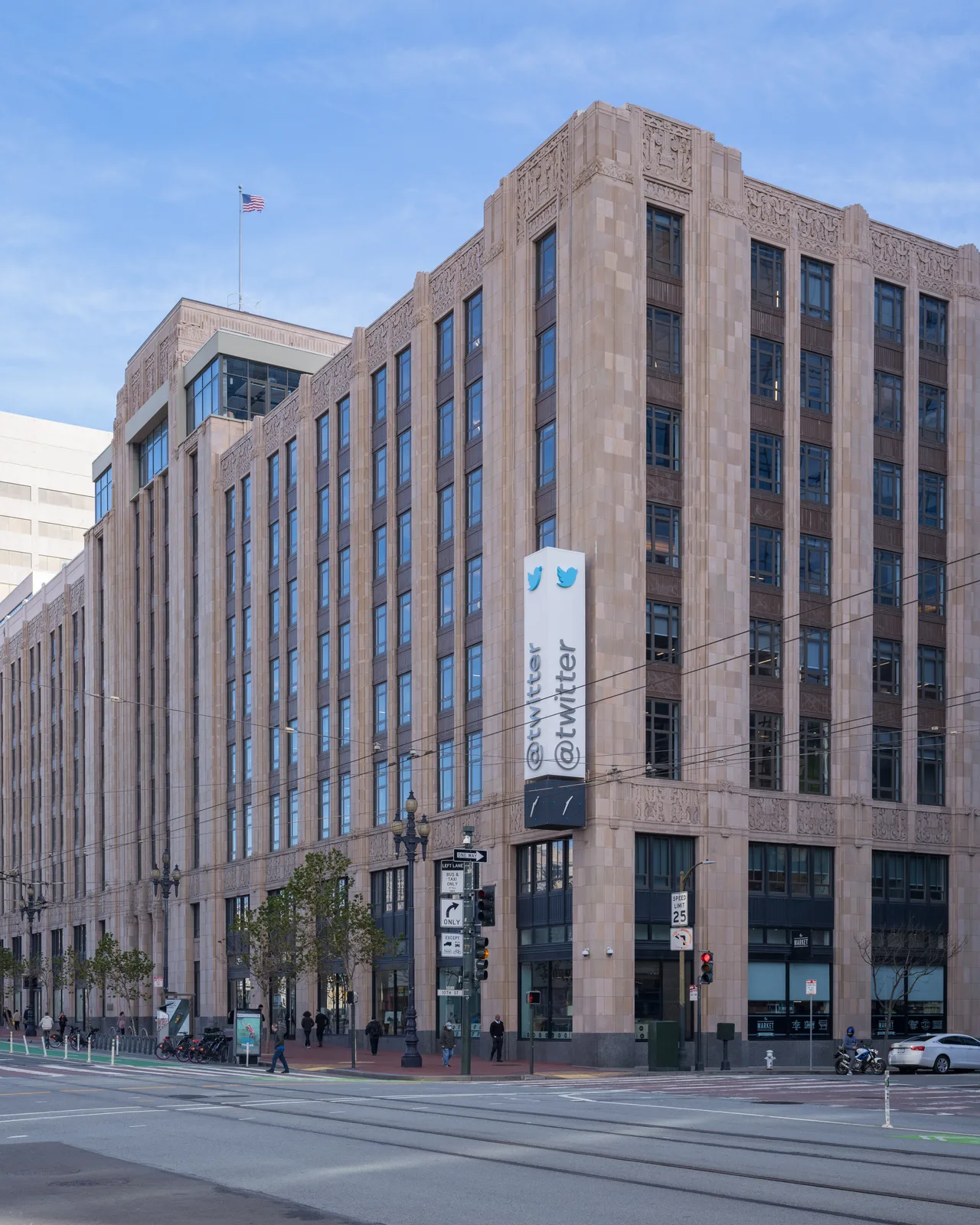 Twitter headquarters before the rebrand, photographed on January 19, 2023.
