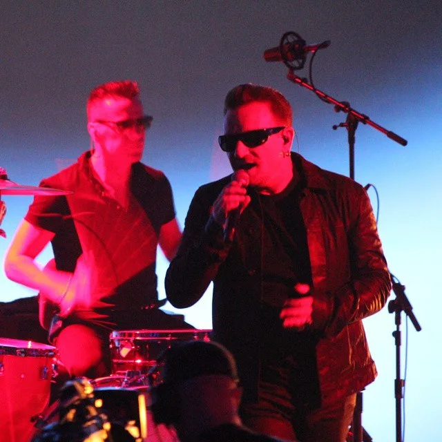 U2 performed at Apple's September 9 event. Photograph by Dylan Tweney, CC BY 2.0.