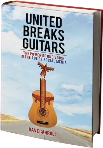 Official cover of Carroll’s book United Breaks Guitars, from the author’s book page