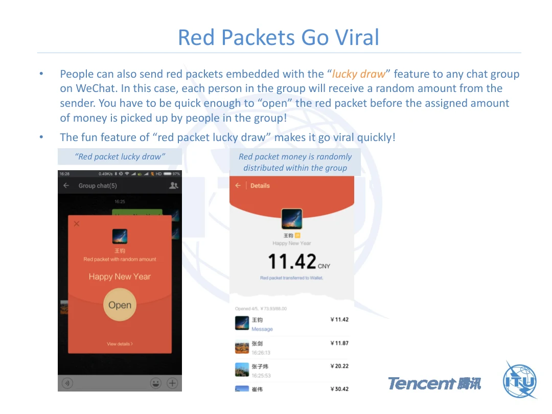 Tencent’s 2017 presentation illustrating WeChat group red-packet opening and random allocation