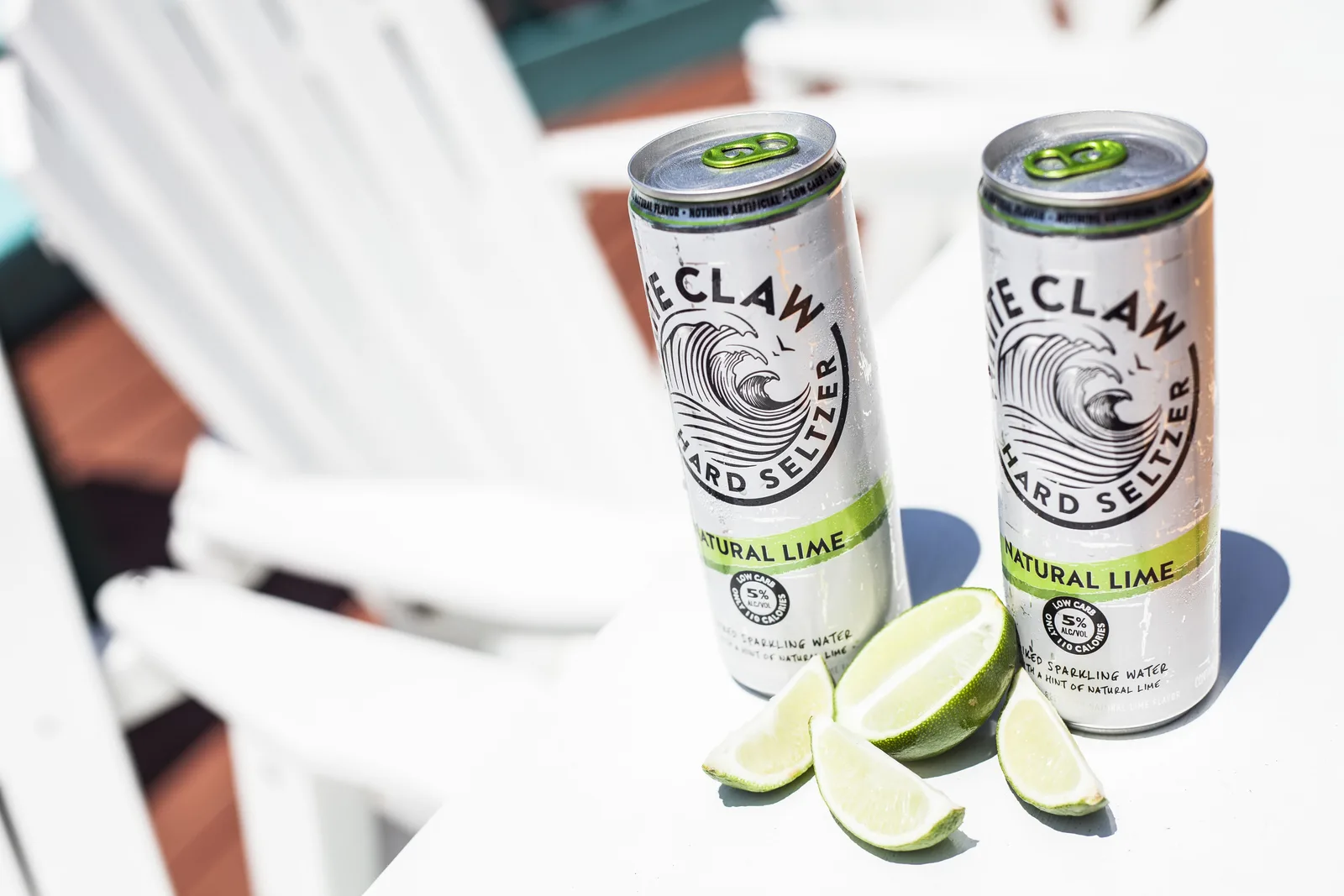 White Claw Natural Lime cans