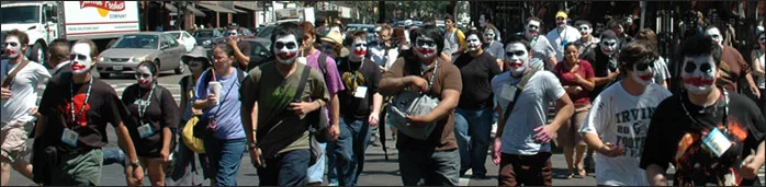 Fans in Joker makeup gathered for a campaign event