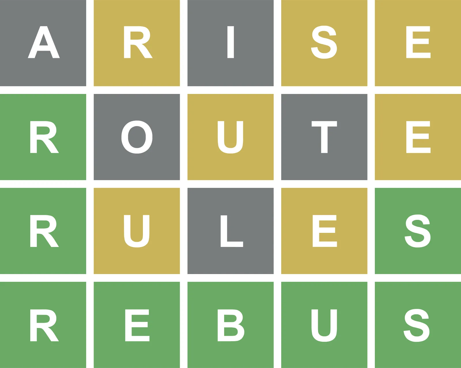 Wordle #196 solved in four guesses: the green, yellow and grey grid