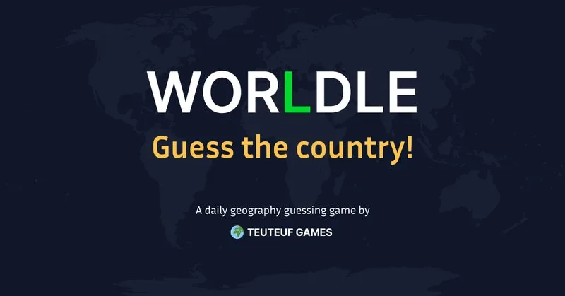 Okay, Wordle is fun, but what about WorLdle? 🌍 Everyday, guess a new country! :D Worldle #3 X/6 🟩🟨⬜⬜⬜ 🟩🟩🟩🟩⬜ 🟩🟩🟩🟩⬜ 🟩🟩🟩🟩⬜ 🟩🟩🟩🟩⬜ 🟩🟩🟩🟩⬜