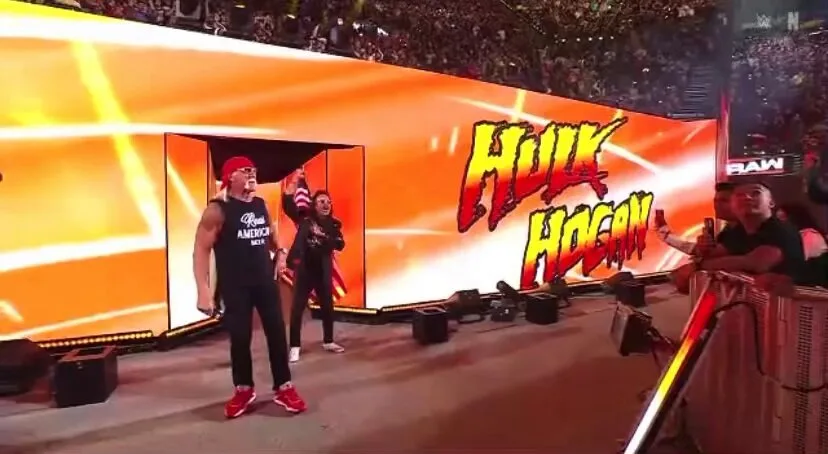 Hulk Hogan's entrance at the Netflix premiere, where the crowd booed