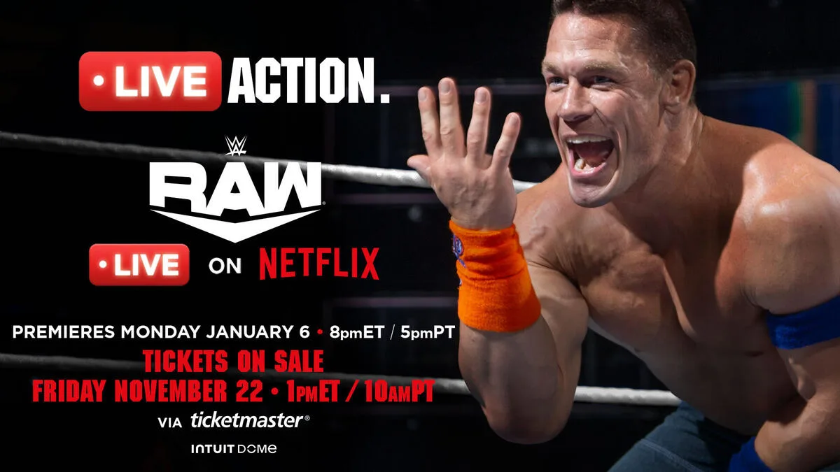 Raw on Netflix premiere ad featuring John Cena