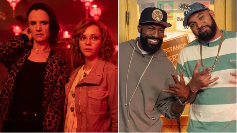 Yellowjackets cast with Desus and Mero