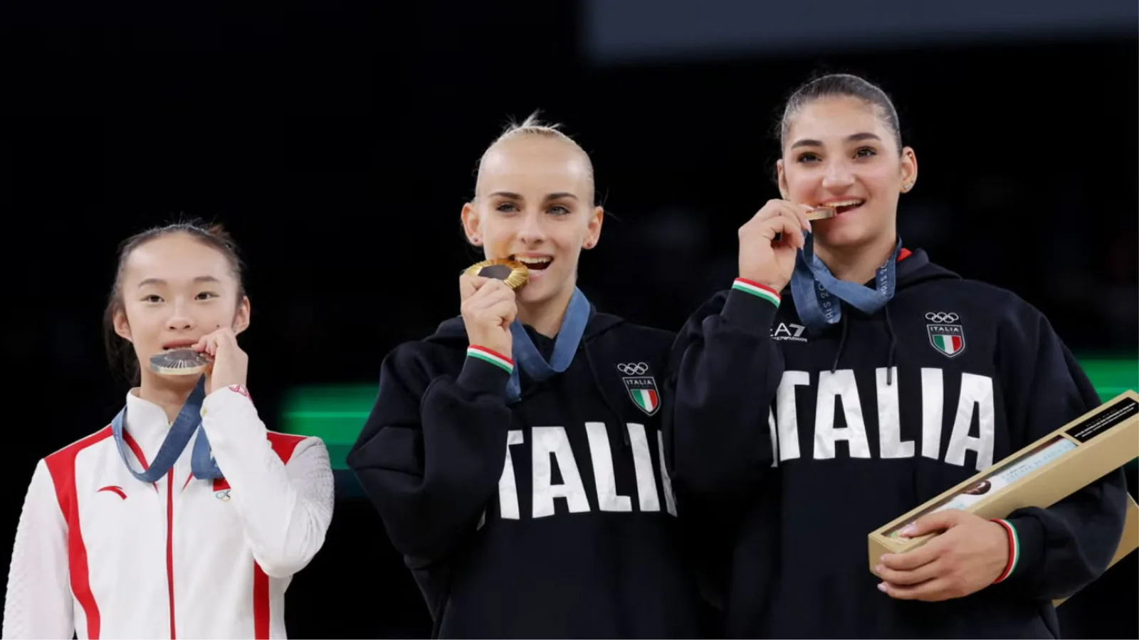 Chinese Gymnast Zhou Yaqin Biting Medal | Know Your Meme